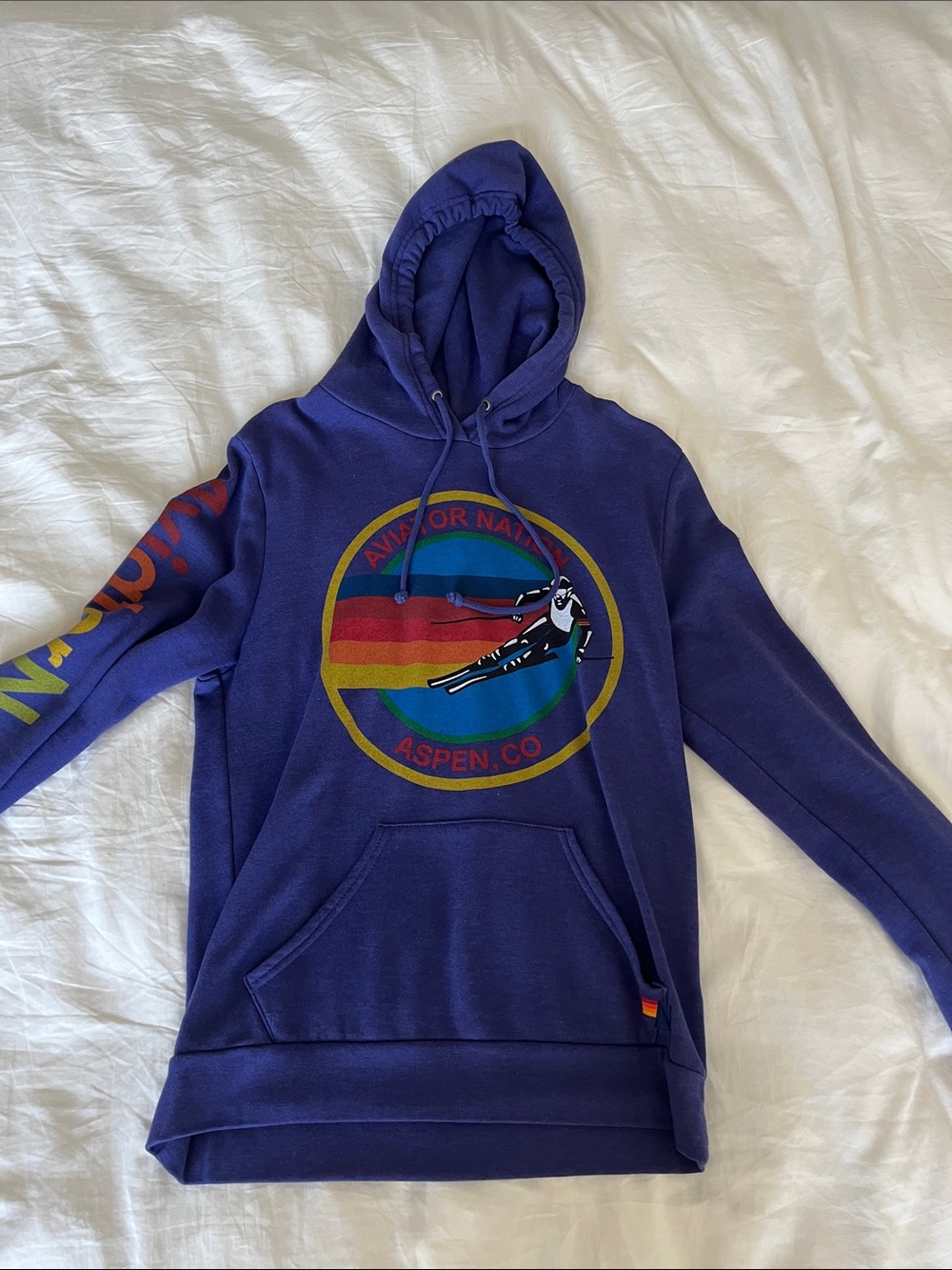 Aviator Nation Purple Aspen CO Hoodie Size M